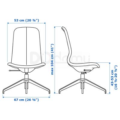 Стул офисный LANGFJALL 091.752.41 IKEA (ИКЕА ЛОНГФЬЕЛЛЬ), фото 8