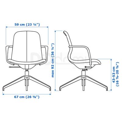 Стул офисный LANGFJALL 292.525.49 IKEA (ИКЕА ЛОНГФЬЕЛЛЬ), фото 8