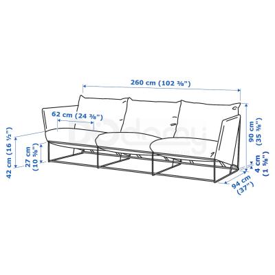 Диван садовый HAVSTEN 992.519.66 IKEA (ИКЕА ХАВСТЭН), фото 8