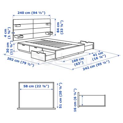 Ліжко NORDLI 692.414.22 IKEA (ИКЕА NORDLI), фото 11