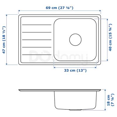 Врізна мийка VATTUDALEN 691.581.68 IKEA (ИКЕА ВАТТУДАЛЕН), фото 7