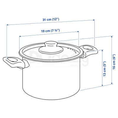 Каструля з кришкою HEMLAGAD 104.622.03 IKEA (ИКЕА ХЕМЛАГАД), фото 6
