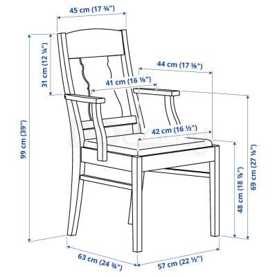 Стул с подлокотниками INGATORP 902.462.91 IKEA (ИКЕА ИНГАТОРП), фото 7