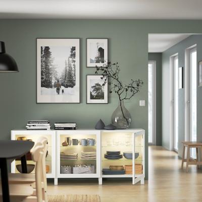 BESTÅ Комод со стеклянными дверцами 180x42x74 cm, фото 4