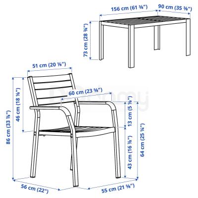 Комплект мебели садовой SJALLAND 292.650.14 IKEA (ИКЕА ШЭЛЛАНД), фото 7