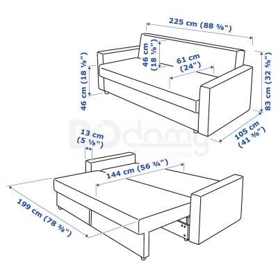 Диван раскладной FRIHETEN 804.320.81 IKEA (ИКЕА ФРИХЕТЭН), фото 8