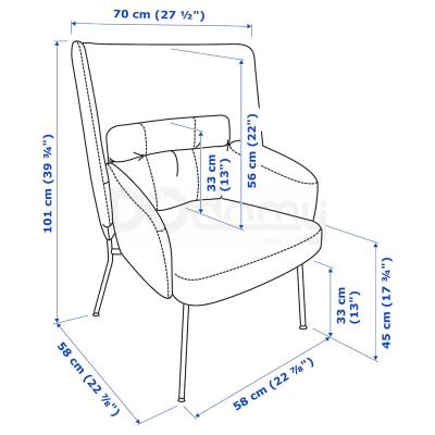 Крісло BINGSTA 104.542.36 IKEA (ИКЕА БИНГСТА), фото 8