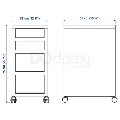 Тумба на колесах MICKE 402.447.51 IKEA (ИКЕА МИККЕ), фото 3