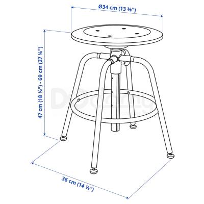 Табурет KULLABERG 103.636.51 IKEA (ИКЕА КУЛЛАБЕРГ), фото 8