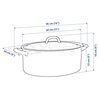 Каструля емальована VARDAGEN 703.911.23 IKEA (ИКЕА ВАРДАГЕН), фото 9