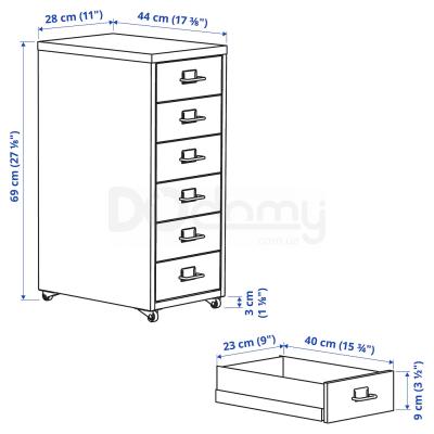 Тумба на колесах HELMER 102.510.45 IKEA (ИКЕА ХЕЛМЕР), фото 8