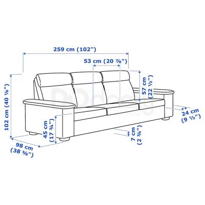 Диван шкіряний LIDHULT 992.570.39 IKEA (ИКЕА ЛИДГУЛЬТ), фото 6