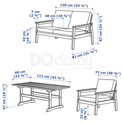 Комплект Стіл і стільці BONDHOLMEN 993.237.70 IKEA (ИКЕА BONDHOLMEN), фото 5