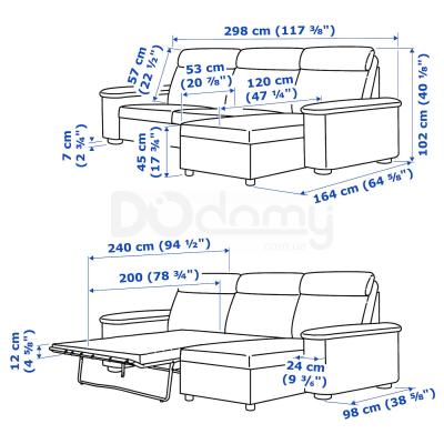 Диван розкладний LIDHULT 492.660.84 IKEA (ИКЕА ЛИДГУЛЬТ), фото 9