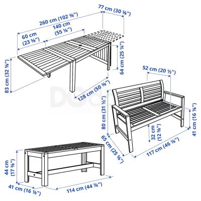 Комплект мебели садовой APPLARO 390.539.31 IKEA (ИКЕА ЭПЛАРО), фото 5
