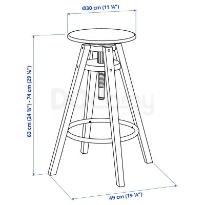 Табурет барный DALFRED 601.556.02 IKEA (ИКЕА ДАЛЬФРЕД), фото 8
