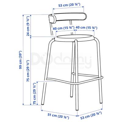 Стул барный YNGVAR 604.007.45 IKEA (ИКЕА ИНГВАР), фото 5