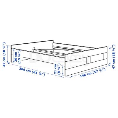 Каркас ліжка BRIMNES 599.029.17 IKEA (ИКЕА БРИМНС), фото 6