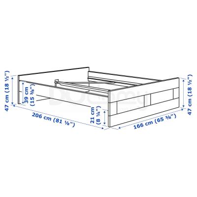 Каркас ліжка BRIMNES 799.029.21 IKEA (ИКЕА БРИМНС), фото 6