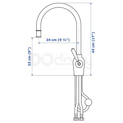 Кухонний змішувач INSJÖN 203.418.71 IKEA (ИКЕА ИНШЁН), фото 5