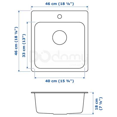 Врезная мойка LANGUDDEN 591.573.91 IKEA (ИКЕА ЛОНГУДДЕН), фото 6