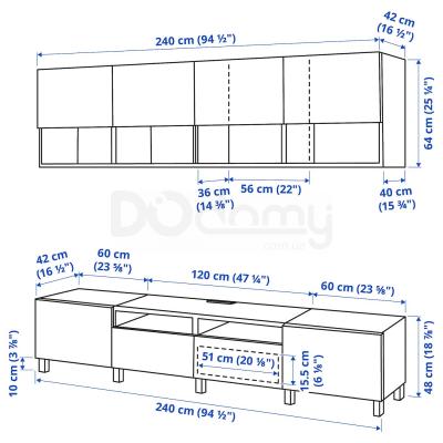 Комбінація для ТБ BESTÅ 39302898 IKEA (ИКЕА БЕСТО), фото 11