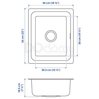 Мойка HILLESJON 794.017.35 IKEA (ИКЕА HILLESJÖN), фото 3