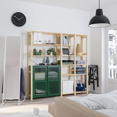 3 секції / шафа / полиці, сосна / зелена сітка IVAR 494.013.79 IKEA (ИКЕА ИВАР), фото 2