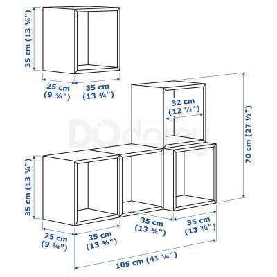 Комбинация подвесных шкафов EKET 091.888.42 IKEA (ИКЕА ЭКЕТ), фото 4