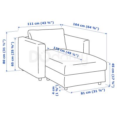 Кресло шезлонг VIMLE 493.067.92 IKEA (ИКЕА VIMLE), фото 8