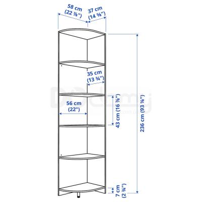 Торцевая секция SJAK 004.806.41 IKEA (ИКЕА ШЁК), фото 3