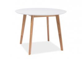 Стіл SIGNAL MOSSO II білий/дуб 100x100, фото