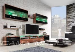 Стінка CAMA 1 Слива мат / Черний глянець, фото