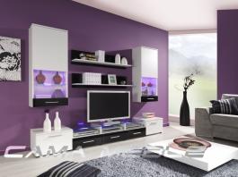 Стінка CAMA IІ білий мат / білий і чорний глянець, фото