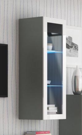 Витрина навесная HALMAR Livo W-120 Серый, Белый, фото