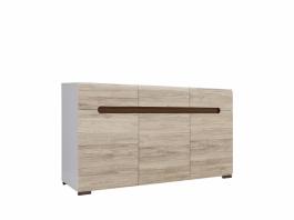 Комод BRW AZTECA KOM3D3S/8/15 білий, дуб сан Ремо, фото