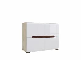 Комод AZTECA REG4D/8/11 білий блиск, дуб сан Ремо, фото