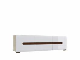 Тумба BRW під ТВ AZTECA RTV2D2S/4/15 дуб сан Ремо, білий блиск, фото