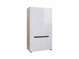 Шкаф BRW AZTECA SZF2D/19/11 Белый блеск, Дуб сан Ремо, фото