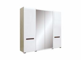 Шкаф BRW AZTECA SZF2D2L/21/22 Белый блеск, Дуб сан Ремо, фото