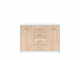 Комод BRW NEPO KOM2D4S Белый/Дуб сонома, фото