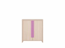 Шкафчик BRW CAPS KOM2D Светлый дуб belluno /Розовый, фото