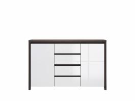 Комод BRW KASPIAN KOM2D4S Венге/білий блиск, фото
