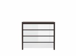 Комод BRW KASPIAN KOM4S Венге/Белый блеск, фото