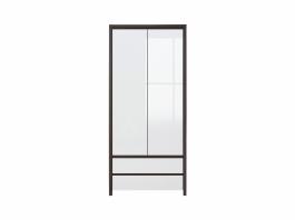 Шафа BRW KASPIAN SZF2D2S Венге/білий блиск, фото
