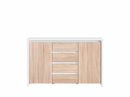 Комод BRW KASPIAN KOM2D4S білий/дуб сонома, фото