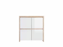 Комод BRW KASPIAN KOM4D дуб сонома/білий блиск, фото