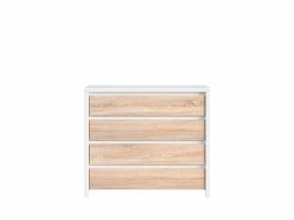 Комод BRW KASPIAN KOM4S Белый/Дуб сонома, фото