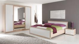 Спальня BRW BELINDA KOMPLET ( LOZ160, SZAFA 4D, KOM2S x 2 ) дуб санома/білий, фото