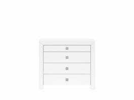 Комод BRW MEZO BIAŁY KOM4S/9/10 Белый/Белый блеск, фото